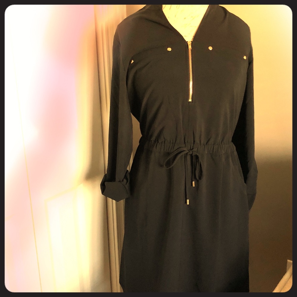 Black shirt dress